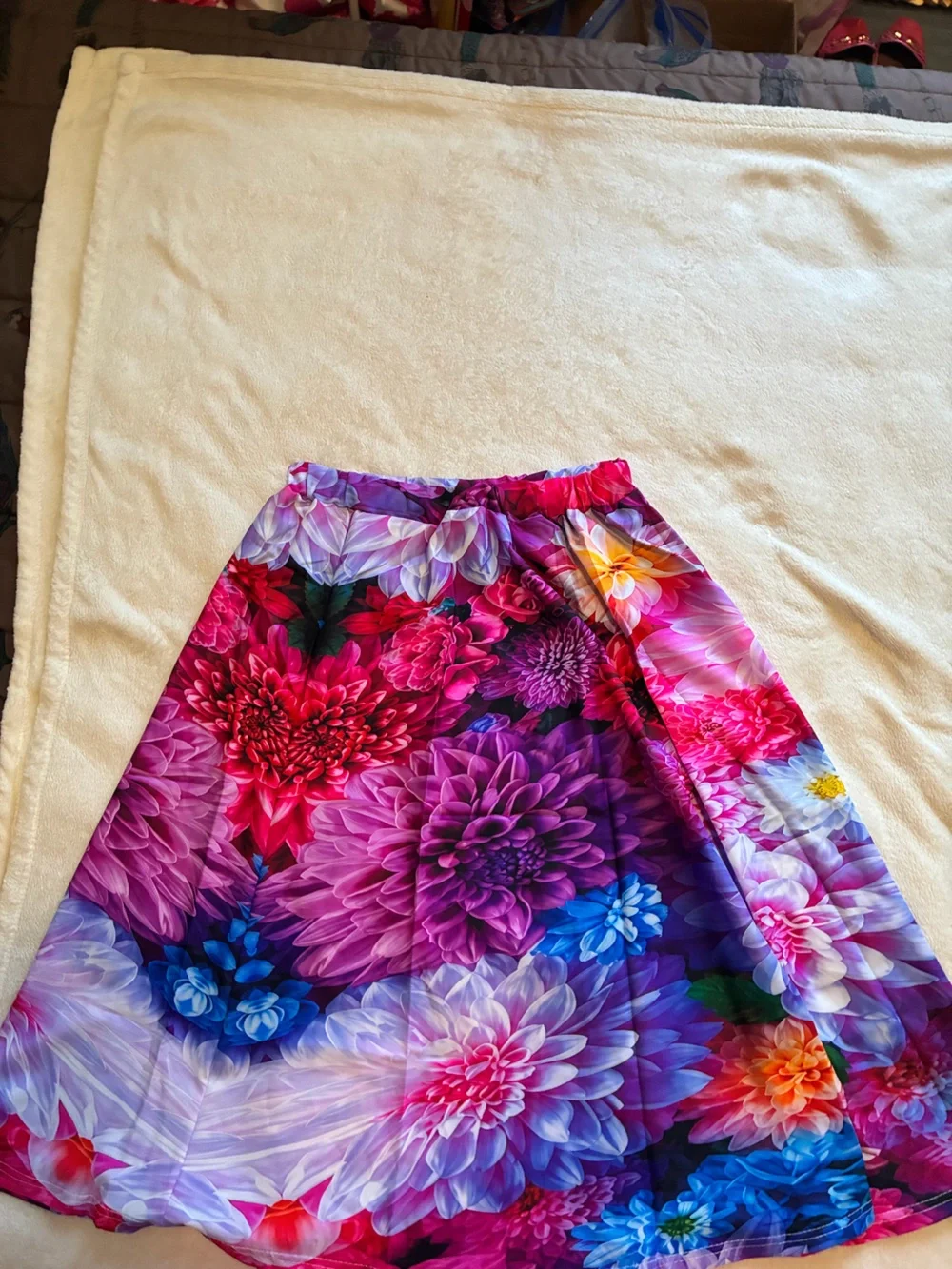 Floral Print Chiffon Skirt or Cape  Cover-Up - Pink & Purple NWOT